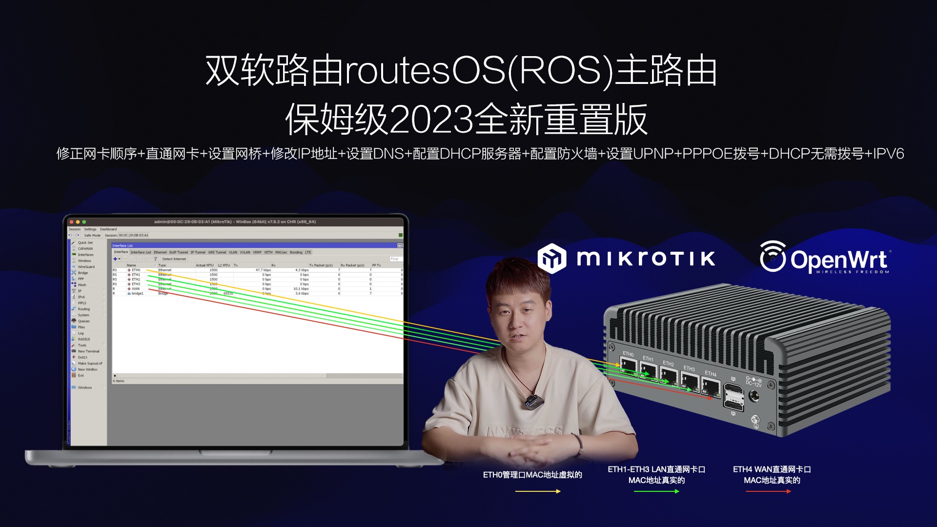 双软路由ROS主路由基础配置重置版，VUM虚拟整合包中如何爱快替换ROS为主路由-VUM星球